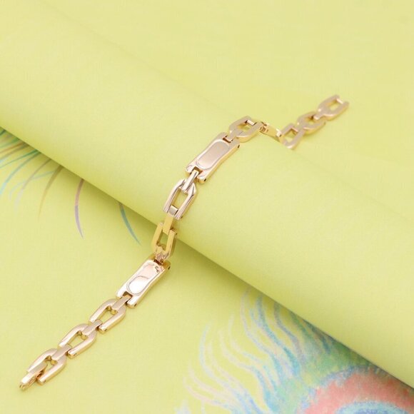 "Bold Link Design Rose Gold Bracelet, XPBL1002 - Picture 2 of 12